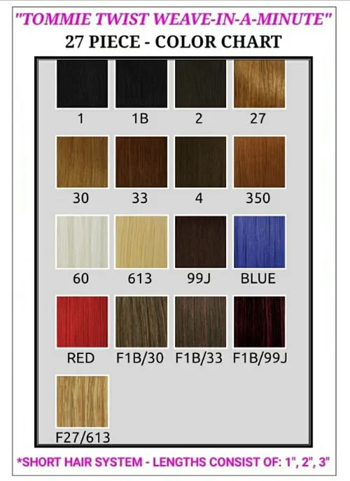 "TT RAPID EXTENSION UNITS"- 27 PIECE: 1",2",3" HAIR LENGTHS / FOUNDATION CAP / CLOSURE - Image 4