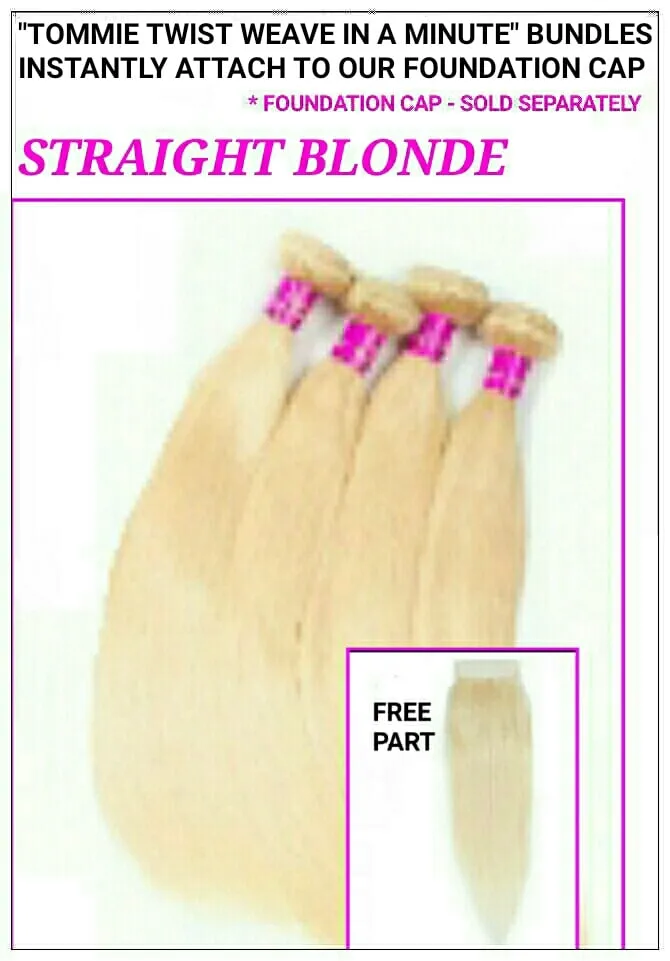 "TT RAPID EXTENSION UNITS"- STRAIGHT BLONDE - 100% HUMAN HAIR / BUNDLES / CLOSURE
