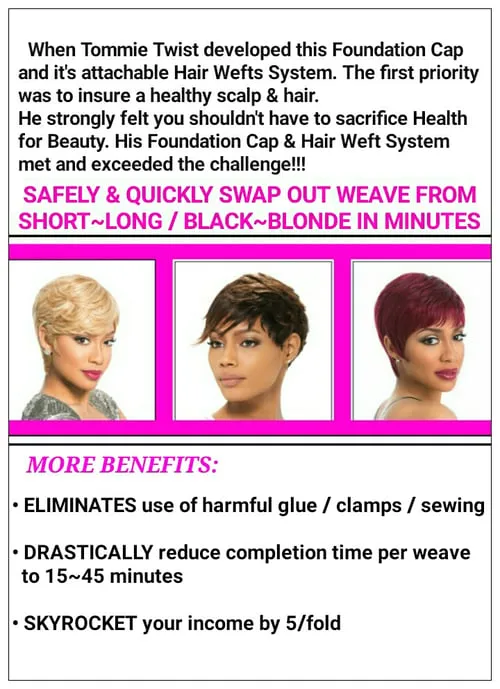 "TT RAPID EXTENSION UNITS"- 27 PIECE: 1",2",3" HAIR LENGTHS / FOUNDATION CAP / CLOSURE - Image 2