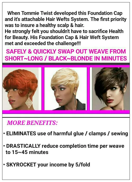 "TT RAPID EXTENSION UNITS"- 28 PIECE: 4",5",6" HAIR LENGTHS / FOUNDATION CAP / CLOSURE - Image 2