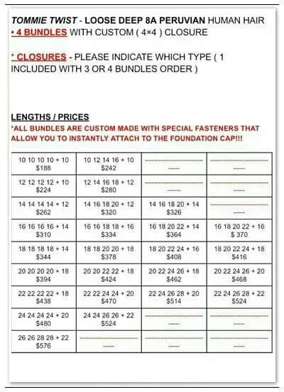 PERUVIAN LOOSE DEEP 8A: BUNDLES / CLOSURES / FOUNDATION CAP ( NOT INCLUDED ) - Image 3