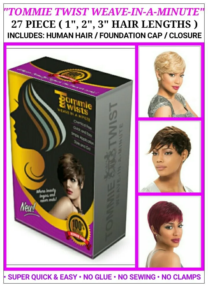 "TT RAPID EXTENSION UNITS"- 27 PIECE: 1",2",3" HAIR LENGTHS / FOUNDATION CAP / CLOSURE