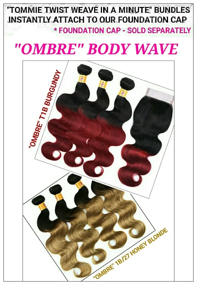 BRAZILIAN "OMBRE" BODY WAVE - HONEY BLONDE, OR BURGUNDY: BUNDLES / CLOSURE Coming Soon